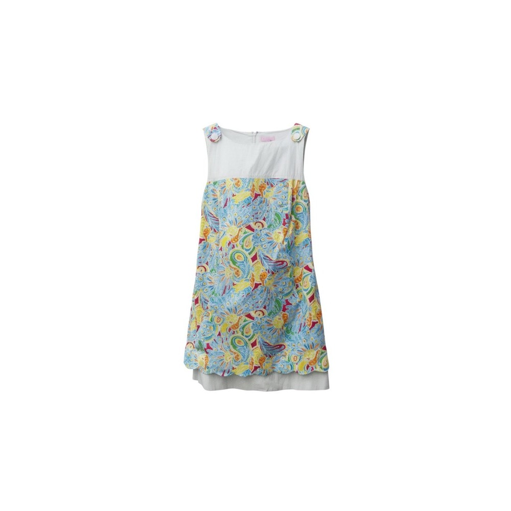 Lilly Pulitzer Shift Dress Girls Size 12 Multi Color Paisley Scalloped Hem
